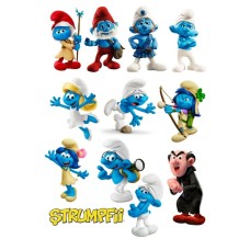 BSmurfs11A5 imagine comestibila din vafa pentru tort cu Strumfii 20x15cm